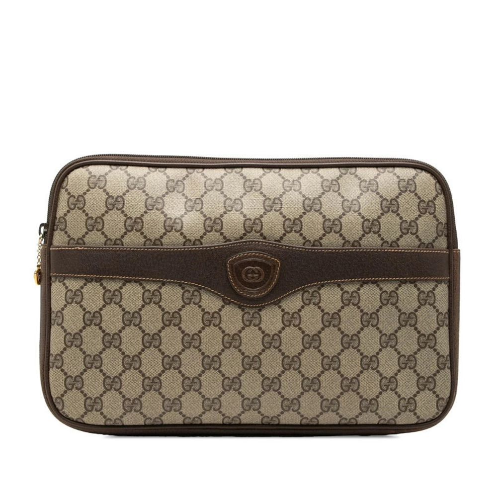 Gucci GG Supreme Shoulder Bag Bag Shoulder Beige Cream Brown Leather